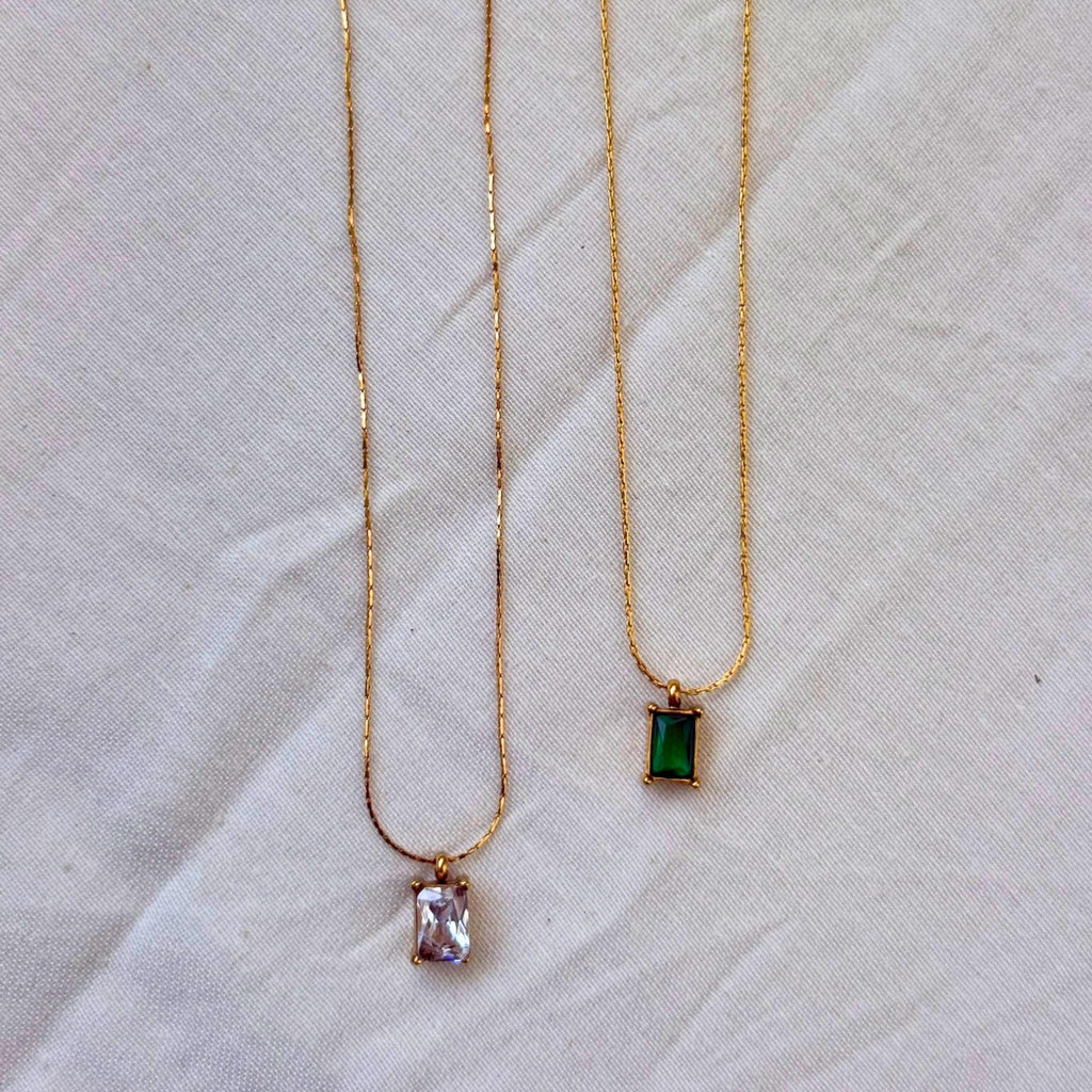 Geometric Stone Pendant Necklace