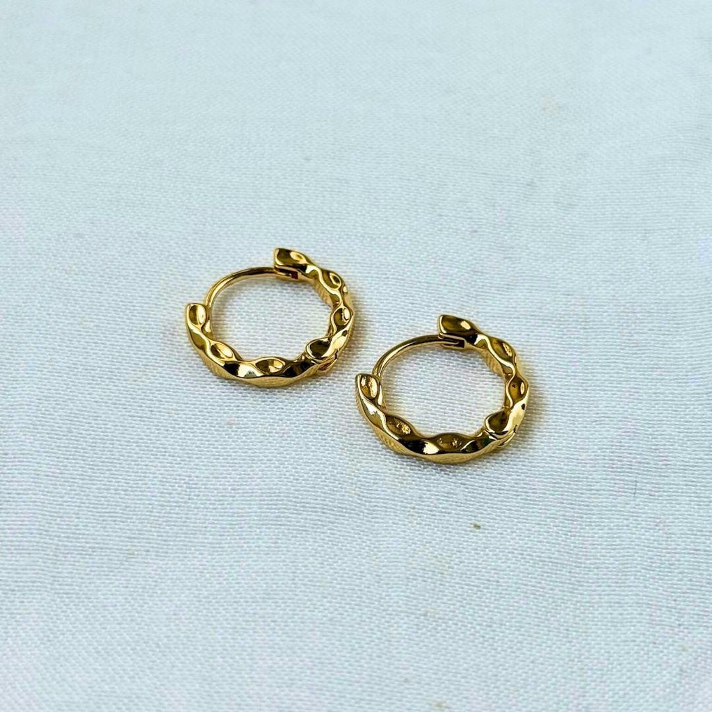 Twisted Wave Huggie Hoop Earrings