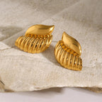 Gold Wing Stud Earrings