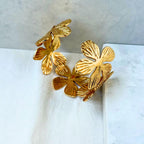 Floral Adjustable Bangle Bracelet