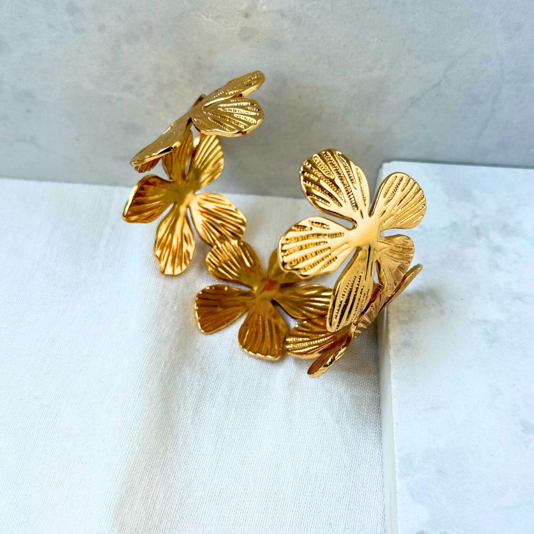 Floral Adjustable Bangle Bracelet