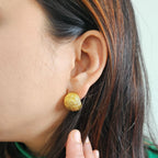 Chunky Lava Textured Gold Stud Earrings