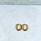 Oval Chunky Huggie Hoop Earrings