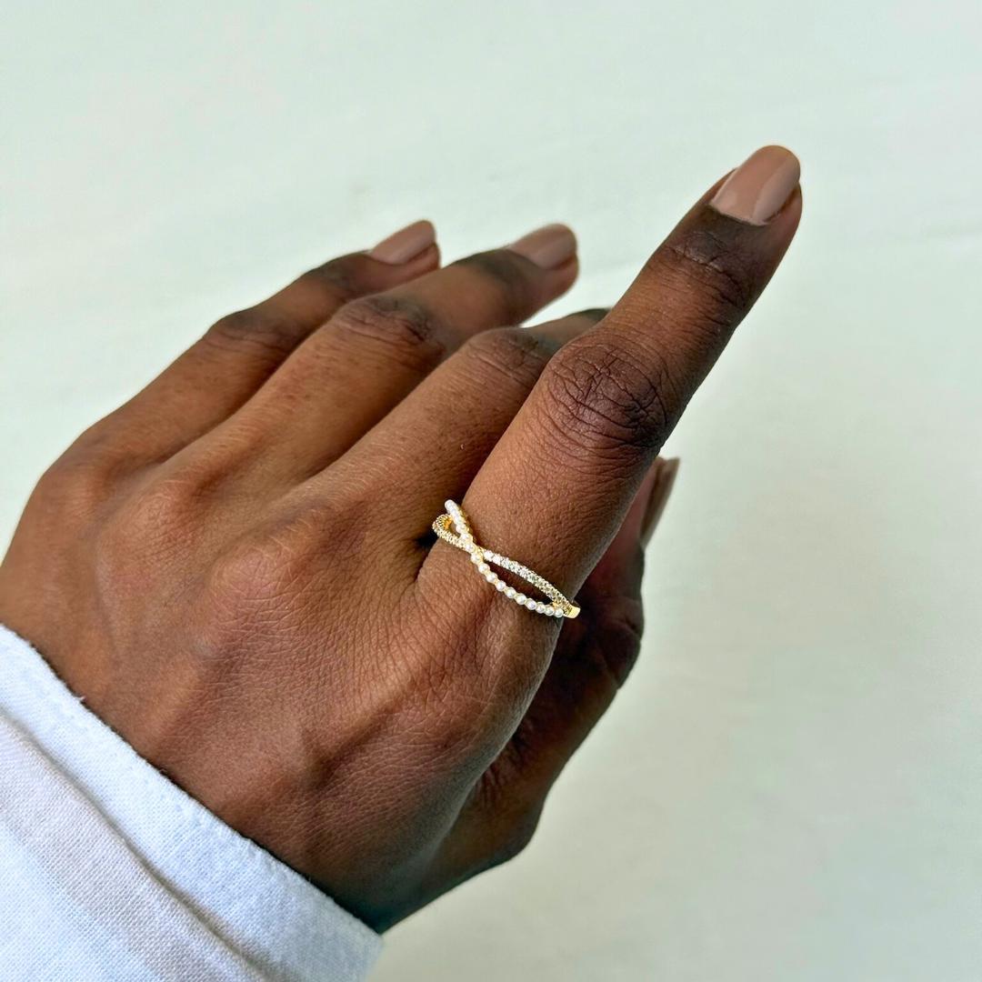 Pearl Infinity Ring