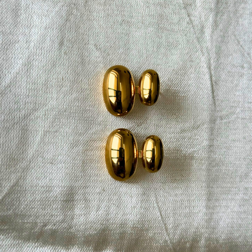 Gold Double Dome Earrings
