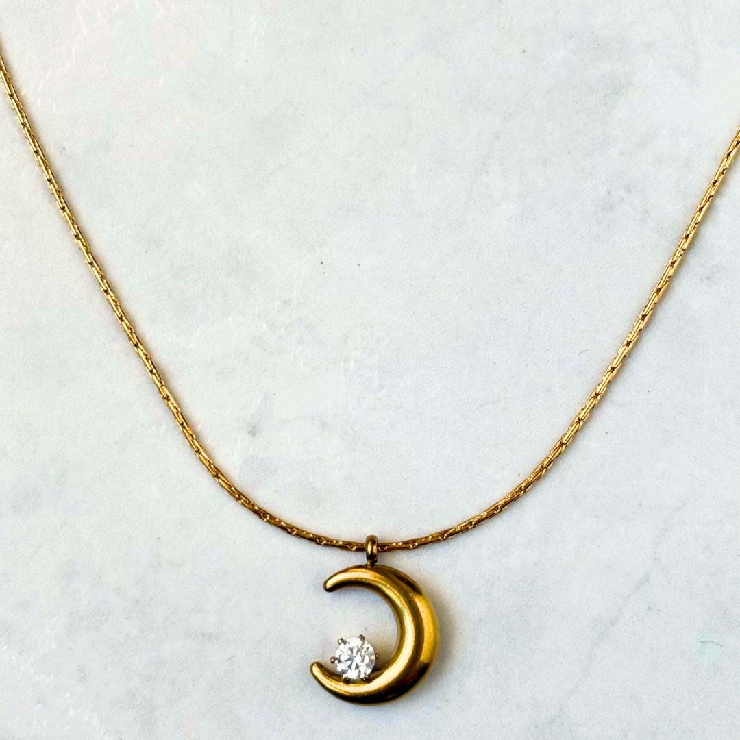 Moon & Diamond Necklace