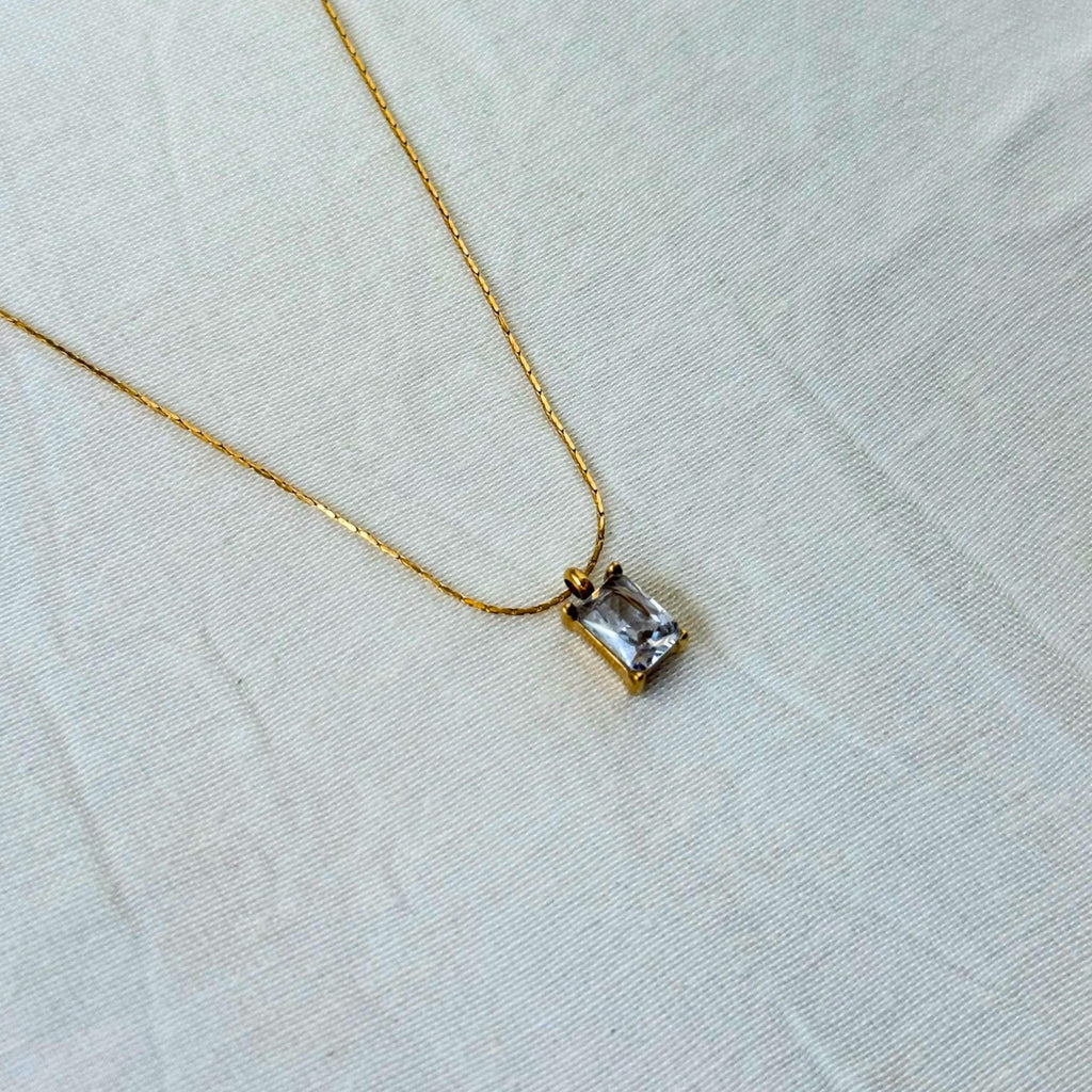 Geometric Stone Pendant Necklace