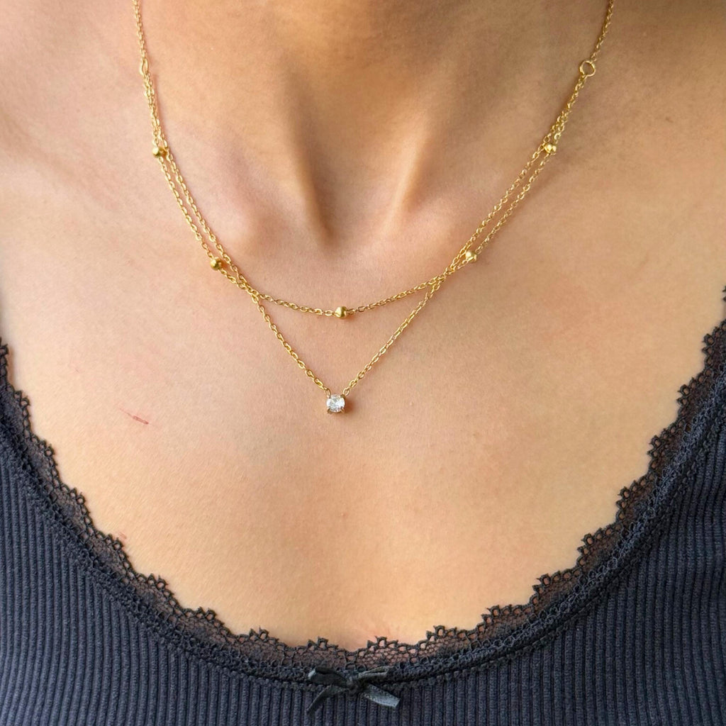 Dainty Cubic Zirconia Pendant Necklace