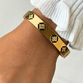 Floral Gold Bangle Bracelet