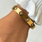 Floral Gold Bangle Bracelet