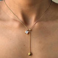 Gold Heart Lariat Necklace