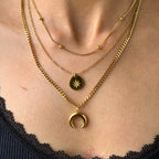 Star Moon Three Layered Necklace