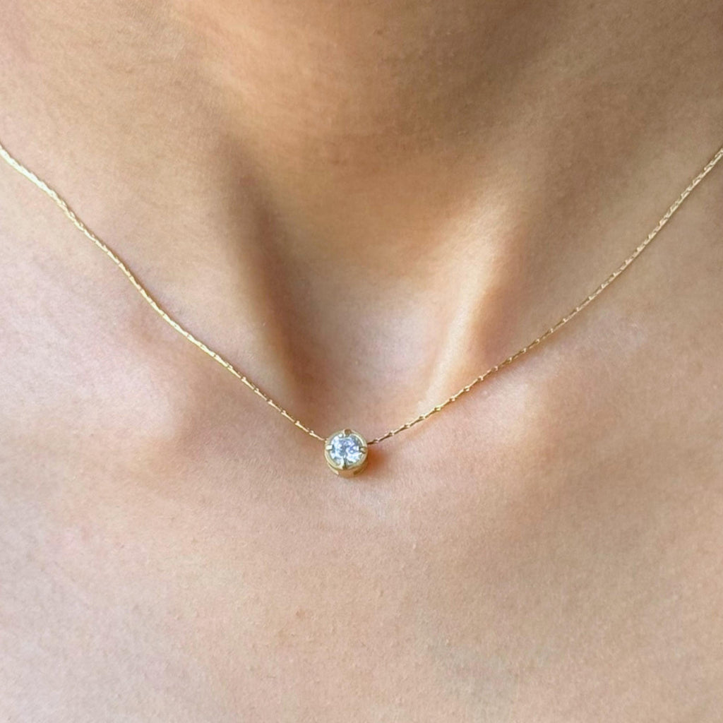 CZ Solitaire Pendant Necklace