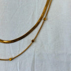 Double Herringbone Chain Necklace Set