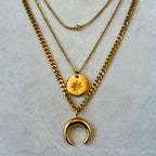 Star Moon Three Layered Necklace