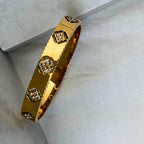 Floral Gold Bangle Bracelet
