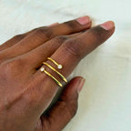 Double Coil Crystal Ring