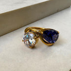 Water Drop Oval Zircon Ring