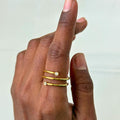 Double Coil Crystal Ring