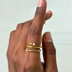 Double Coil Crystal Ring