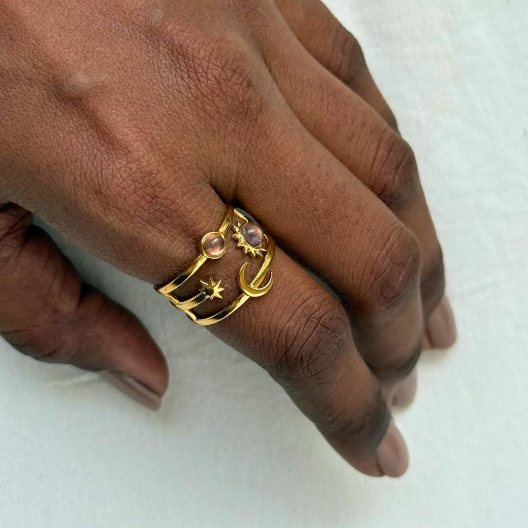 Sun Moon & Star Celestial Ring
