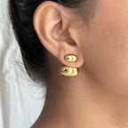Gold Double Dome Earrings
