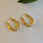 Twisted Gold Hoop Earrings