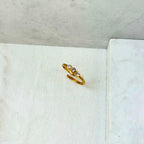 Tristone Gold Plated Ring