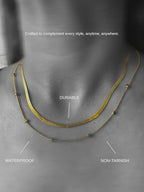 Double Herringbone Chain Necklace Set