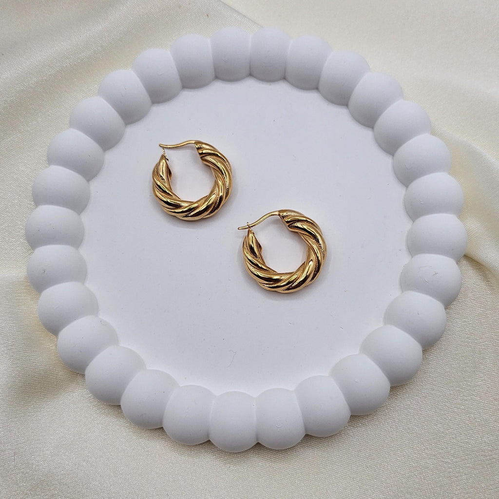 Twisted Gold Hoop Earrings