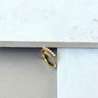 Pave Pearl And Diamond Open Ring
