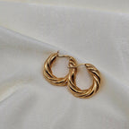Twisted Gold Hoop Earrings