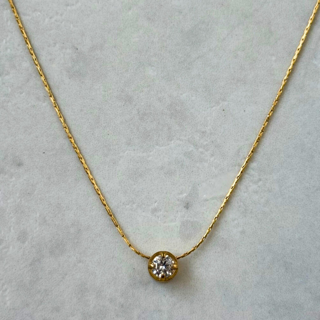CZ Solitaire Pendant Necklace
