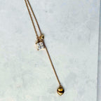 Gold Heart Lariat Necklace