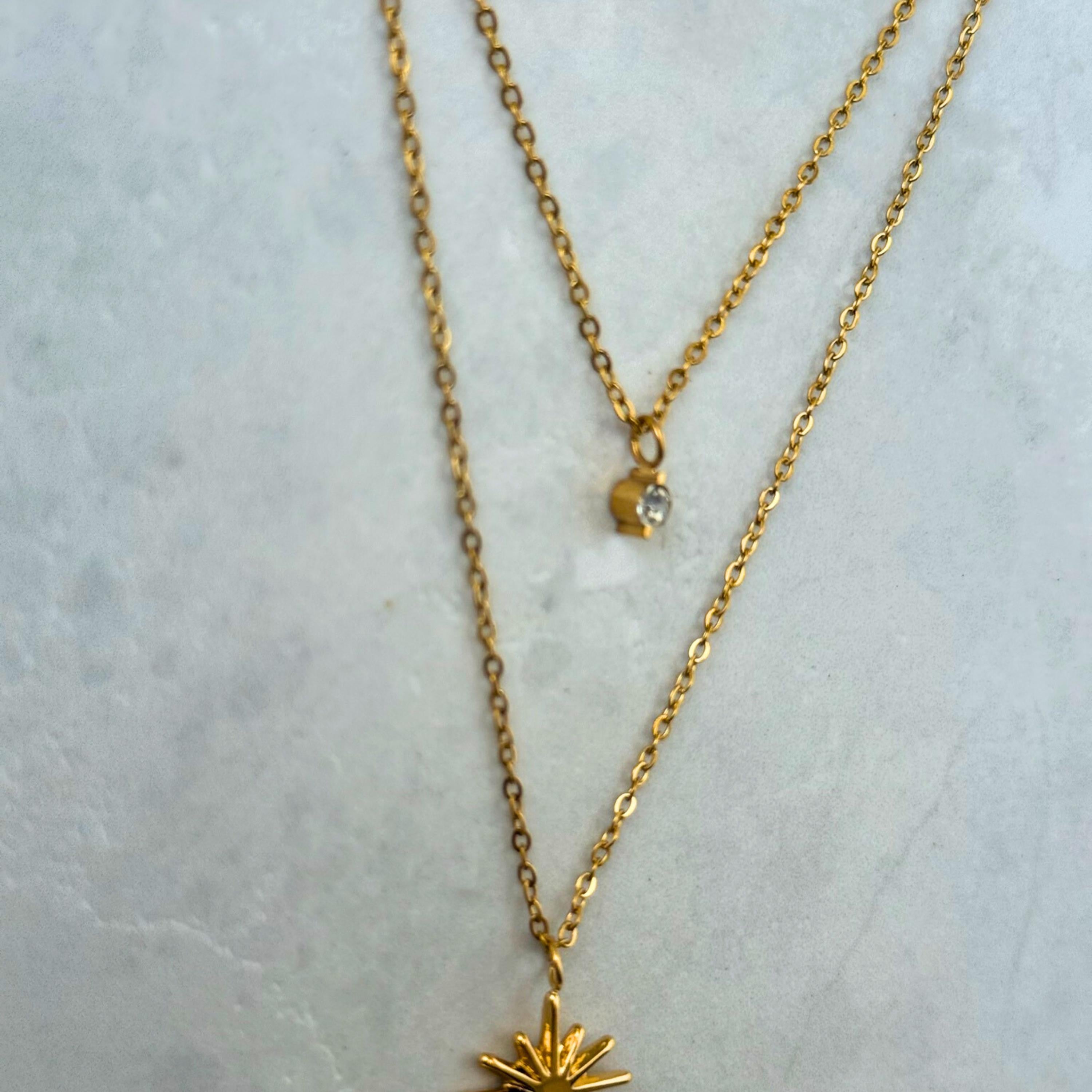 Double Layered Sunburst Necklace