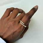 Pave Pearl And Diamond Open Ring