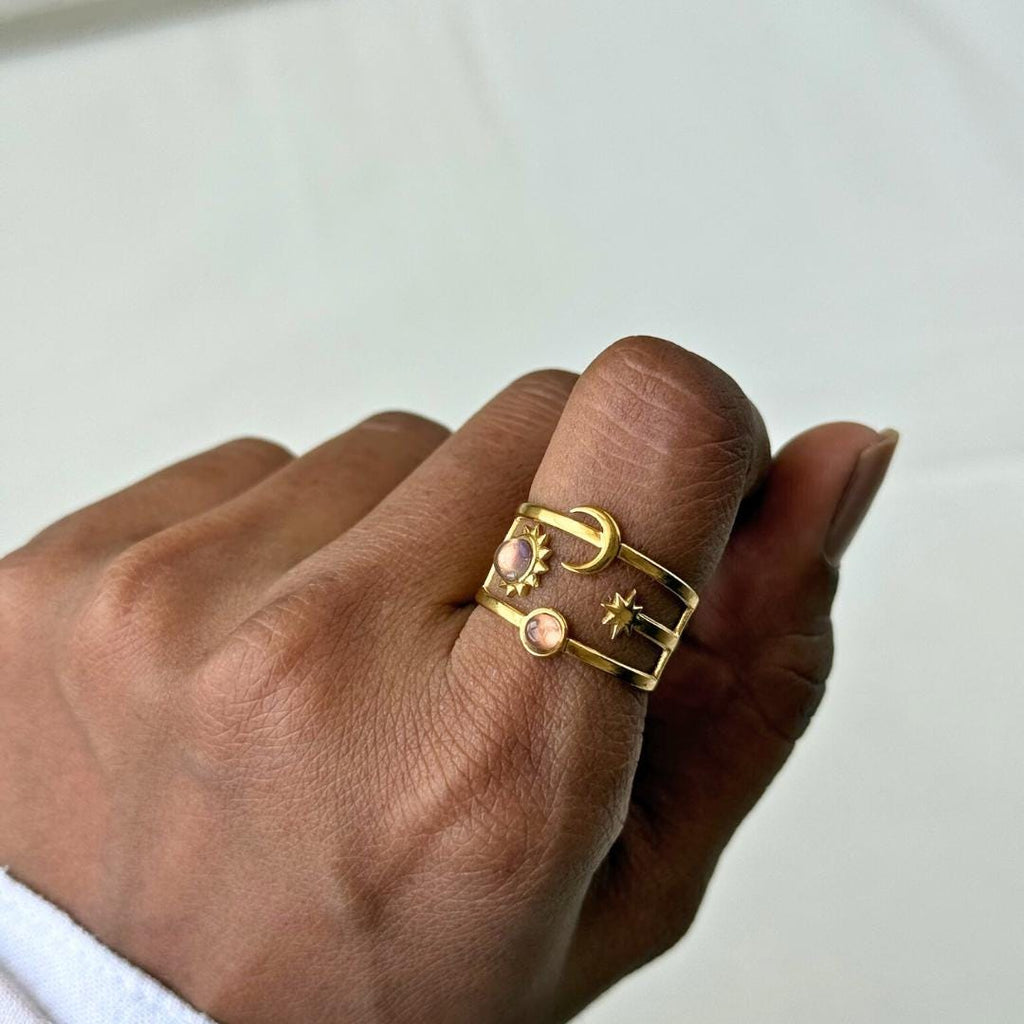 Sun Moon & Star Celestial Ring