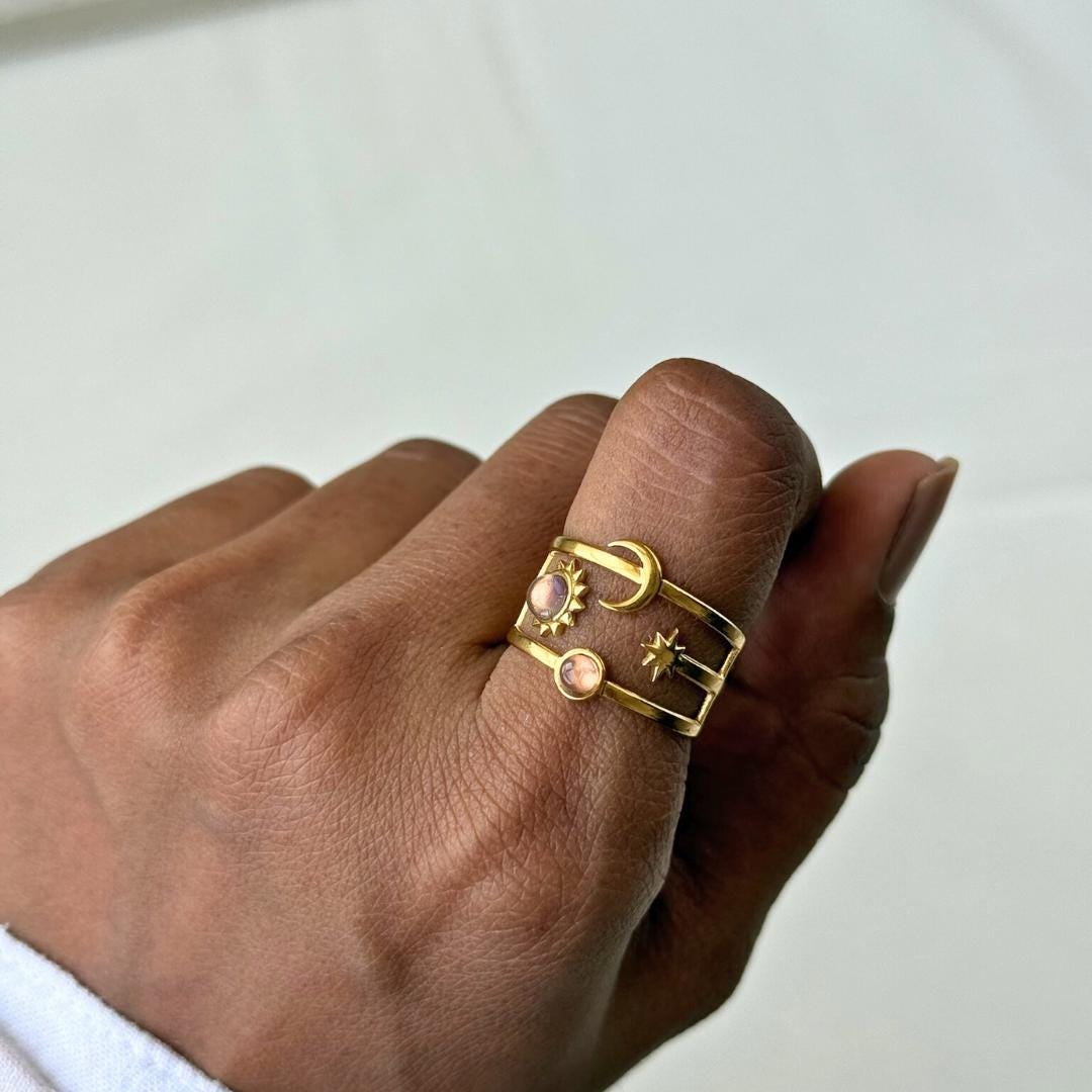 Sun Moon & Star Celestial Ring