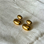 Gold Double Dome Earrings
