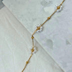 Pearl Flower Bracelet & Necklace Set
