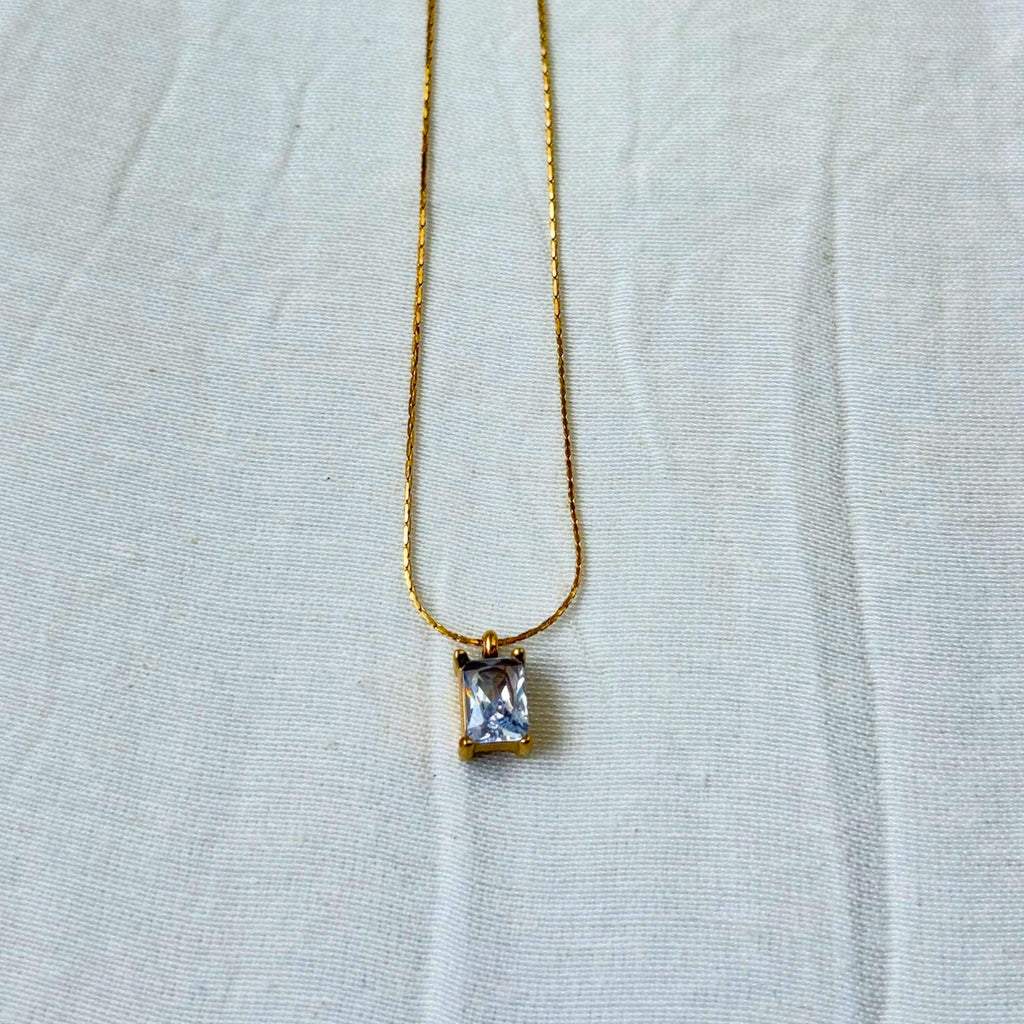Geometric Stone Pendant Necklace