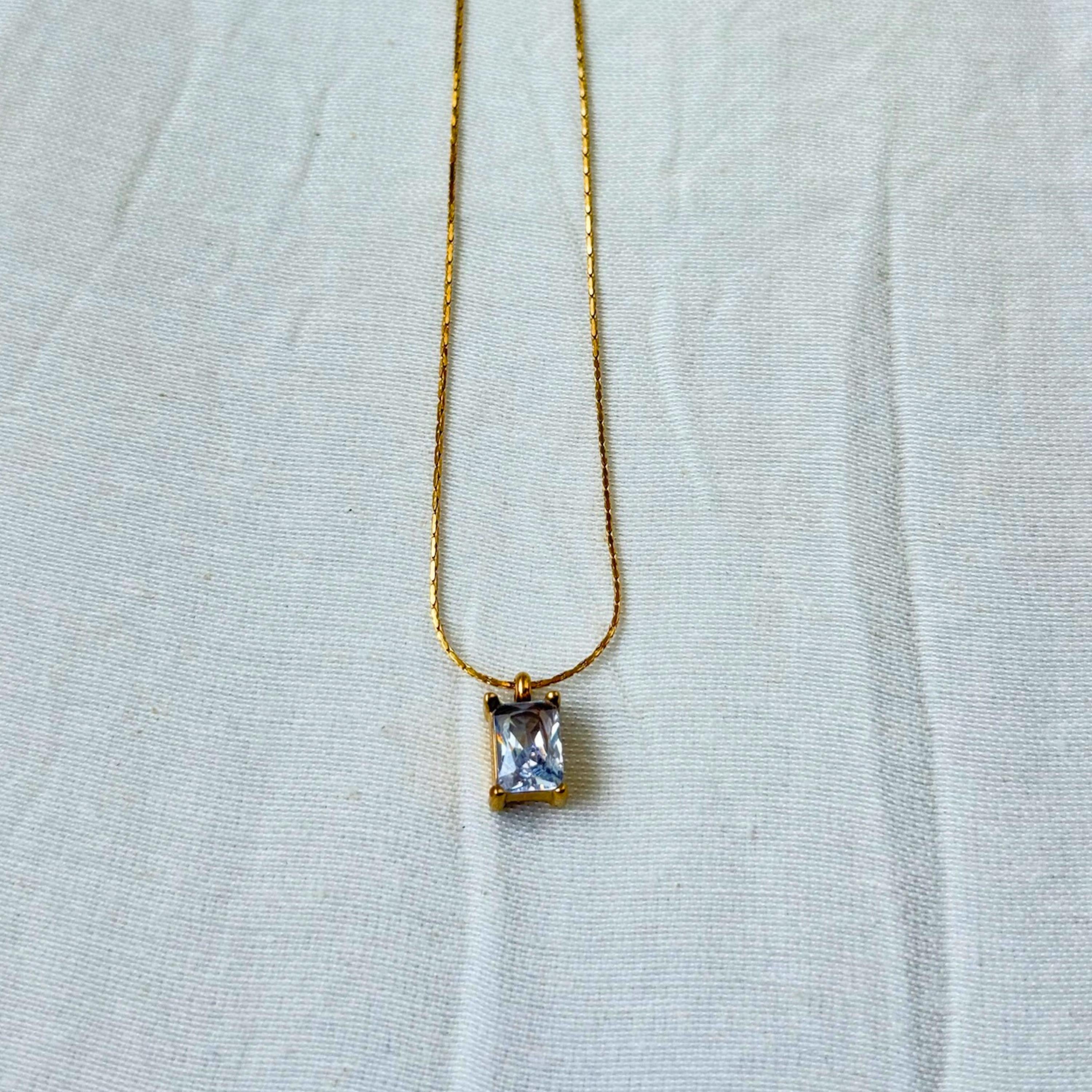 Geometric Stone Pendant Necklace