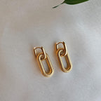 Spiral Coil Drop Hoop Earrings