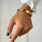 Floral Gold Bangle Bracelet