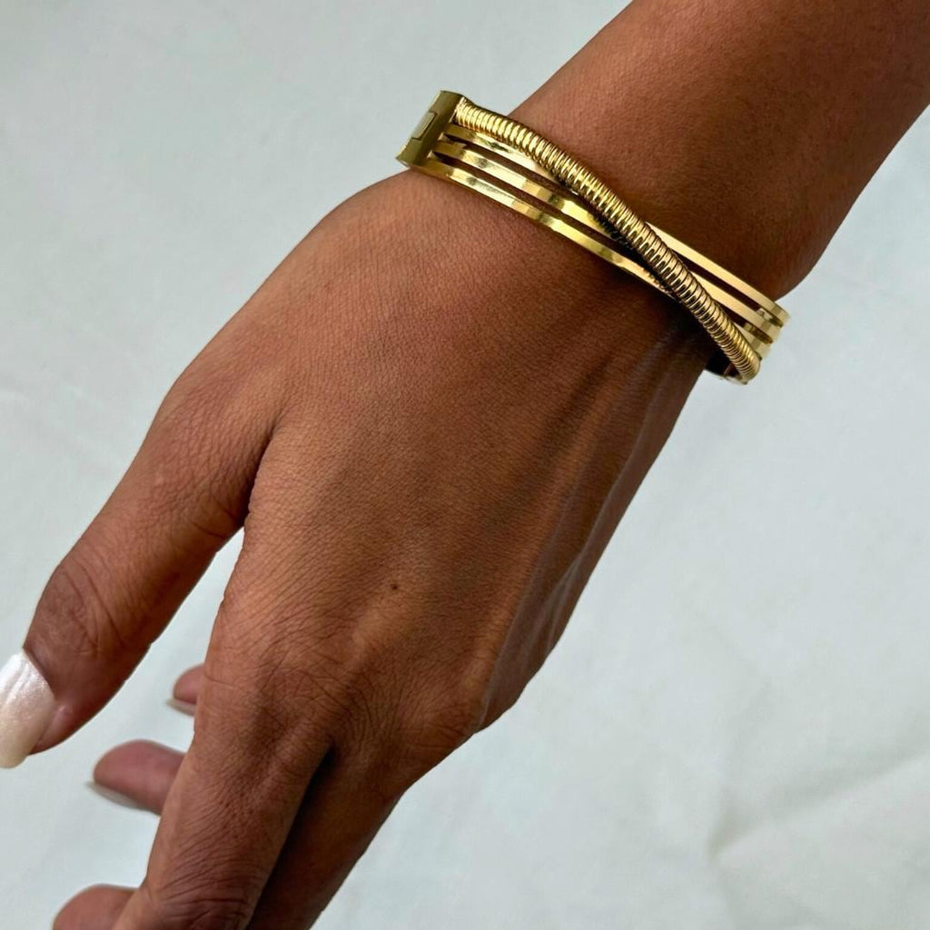 Chunky Spiral Twist Bangle