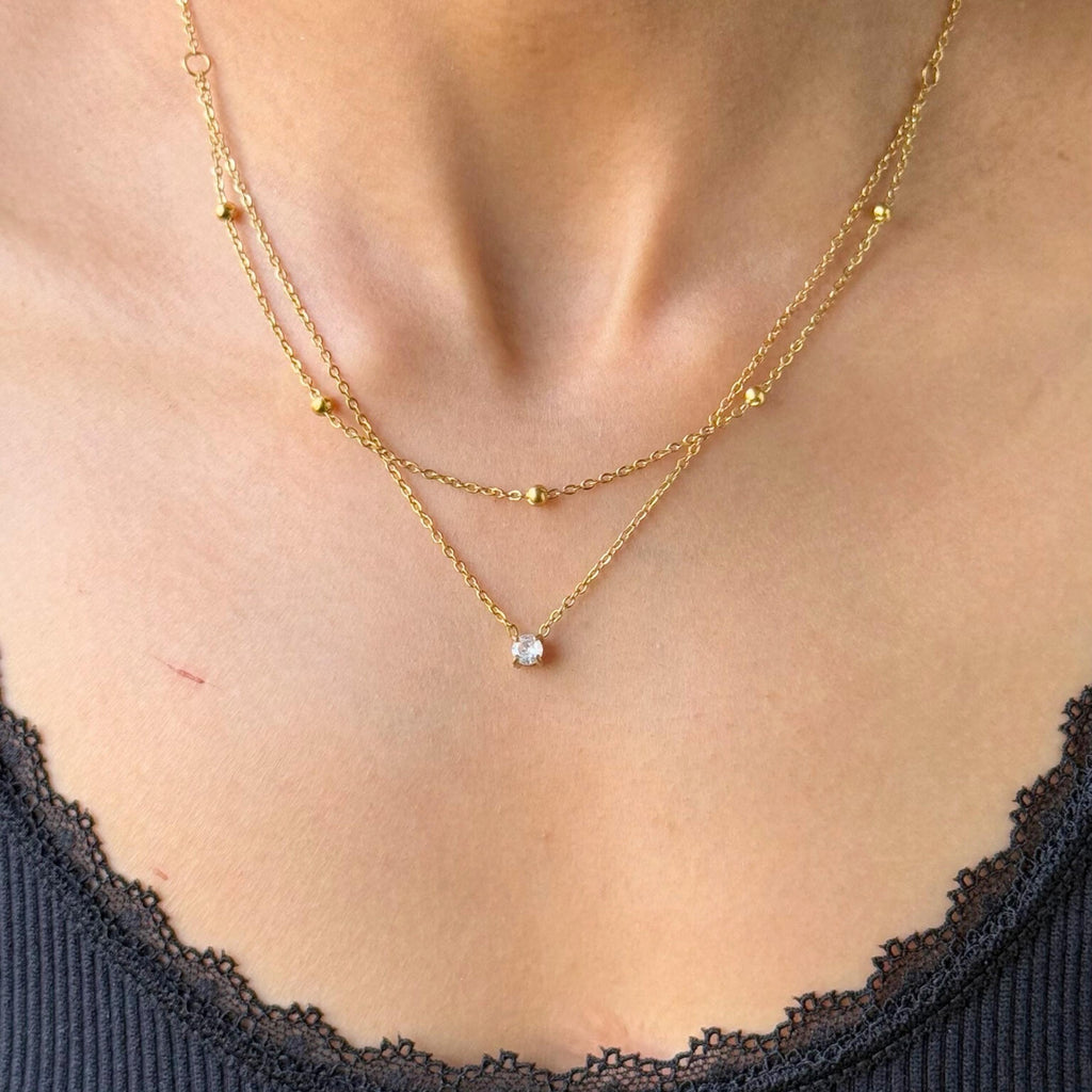 Dainty Cubic Zirconia Pendant Necklace