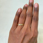 Tristone Gold Plated Ring