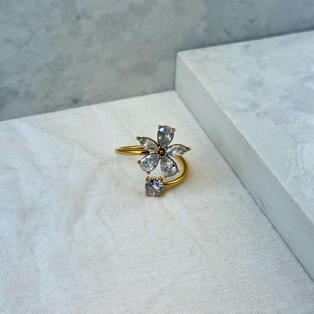 Floral Crystal Ring