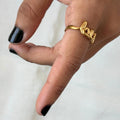 Gold Love Script Ring