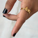 Gold Love Script Ring
